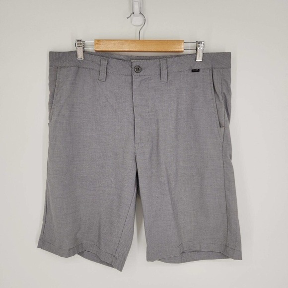 Travis Mathew Mens Golf Flat Front Shorts Chinos Gray Houndstooth Size 36